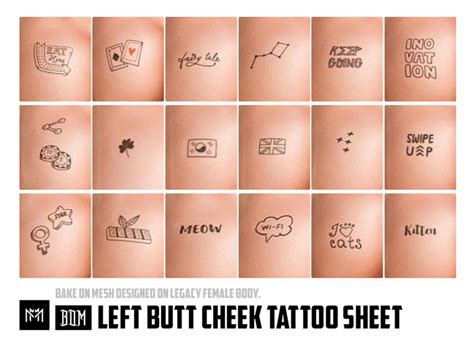 bum cheek tattoo ideas|Bum tattoo women